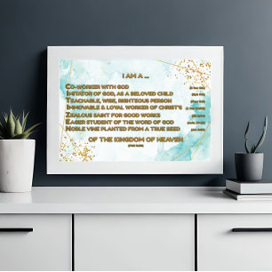 Gold Biblical Affirmations Acrostic w_Scripture 2 Photo Print
