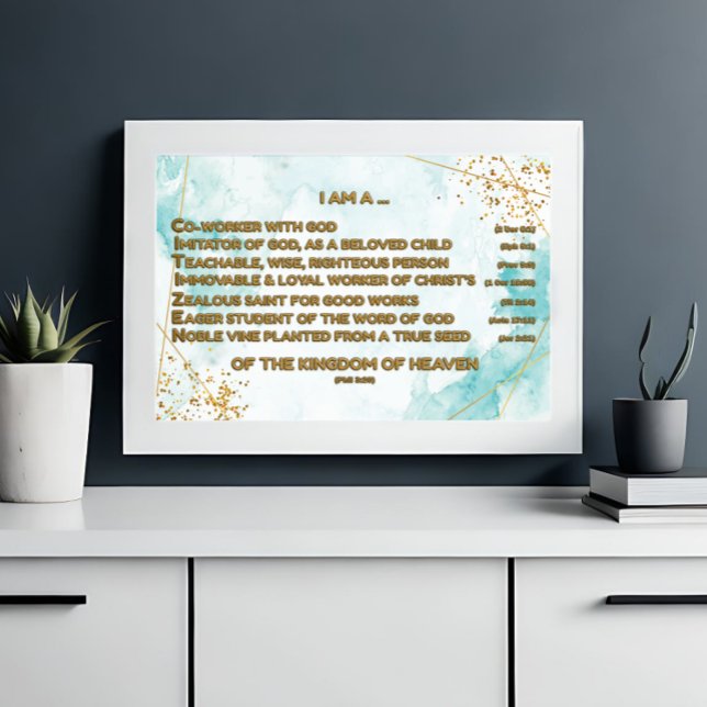 Gold Biblical Affirmations Acrostic w_Scripture 2 Photo Print (Creator Uploaded)