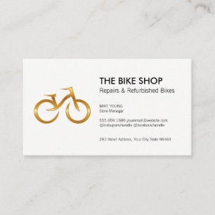 Gold Bicycle Logo Repair Seller Shop Appointment Card