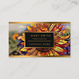 Gold Big Sunflower Elegant Collection Business Card