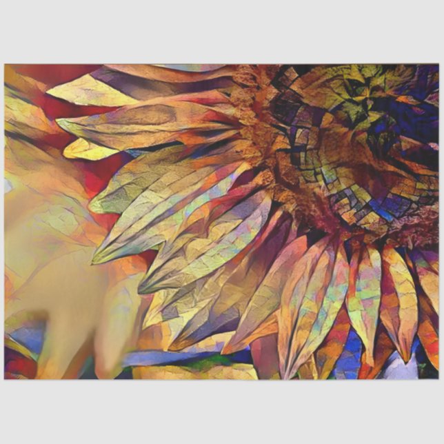 Gold Big Yellow Sunflower Elegant Collection Tissue Paper (Front)