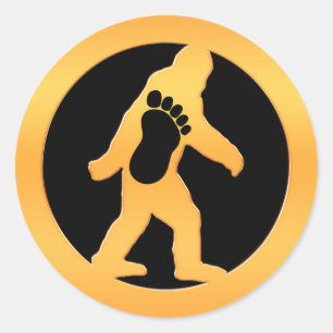 Gold Bigfoot Classic Round Sticker