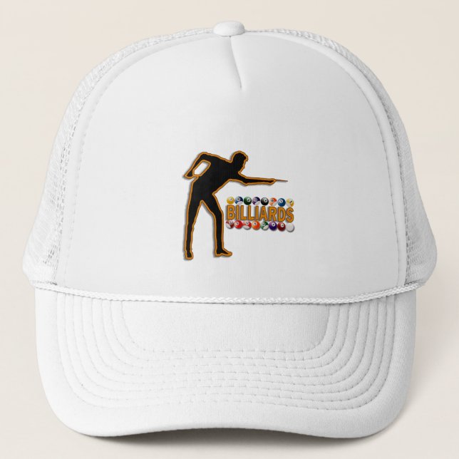 GOLD BILLIARDS PLAYER TRUCKER HAT (Front)