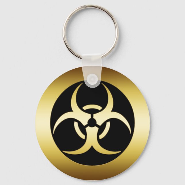 GOLD BIO-HARZARD SYMBOL KEY RING (Front)