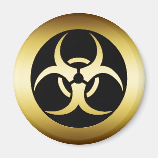 GOLD BIO-HARZARD SYMBOL MAGNET (Front)