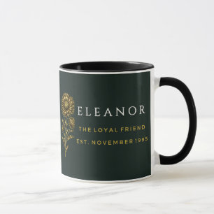 Gold Birth Flower Custom Mug - Nov Chrysanthemum