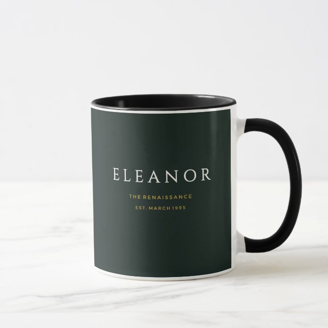 Gold Birth Flower Custom Name Mug - March Daffodil (Right)