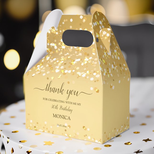 Gold birthday party elegant minimalist thank you favour box (Gold birthday party elegant minimalist thank you favor box birthday party favors chic favor box)