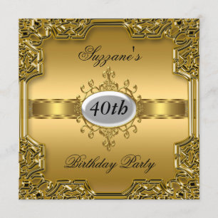 Gold Birthday Party Glamour Hot Invitation Gold