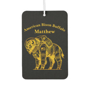 Gold Bison in Astronaut Suit Exploring Space Car Air Freshener
