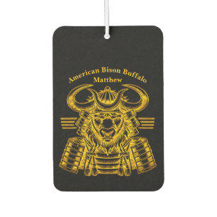 Gold Bison Warrior Design in Samurai Armour Car Air Freshener