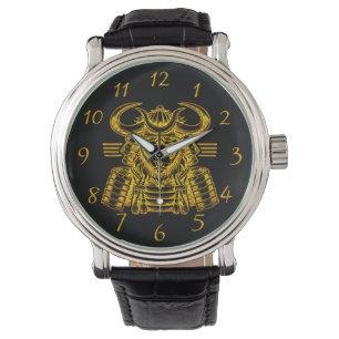 Gold Bison Warrior Design in Samurai Armour  Watch
