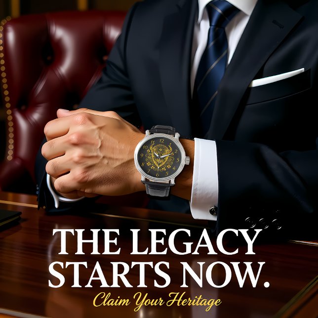 Gold Bison With Floral Design Watch (Creator Uploaded)