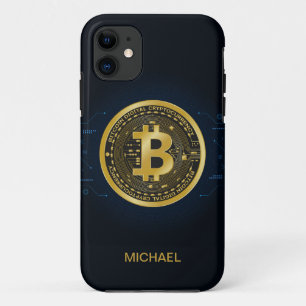 Gold Bitcoin Cryptocurrency Personalised Name iPhone 11 Case