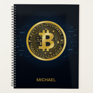 Gold Bitcoin Cryptocurrency Personalised Name Planner