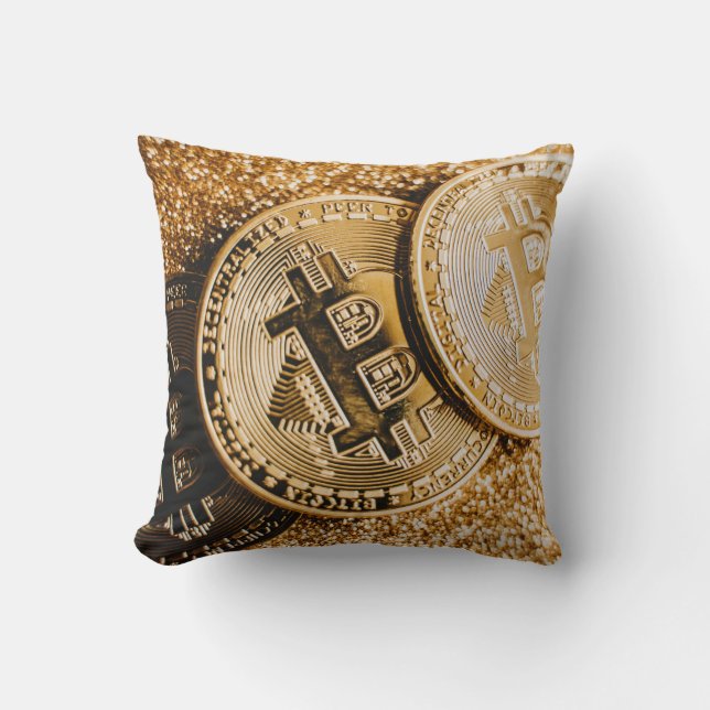 Gold Bitcoin Cushion (Front)
