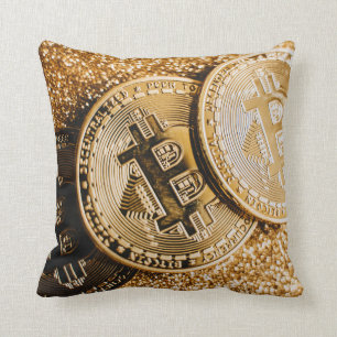 Gold Bitcoin Cushion