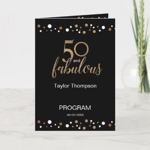 Gold Black 50 and fabulous fiftieth Birthday Program