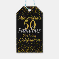 Gold Black 50 Birthday Thank You Sparkle
