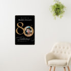 Gold Black 80th Birthday Party Welcome Sign Board