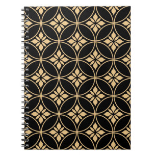 Gold & Black: Abstract Floral Vintage Notebook