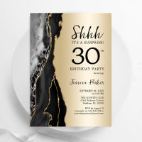 Gold Black Agate Surprise 30th Birthday