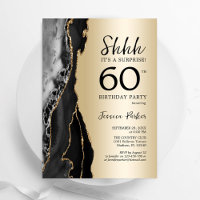 Gold Black Agate Surprise 60th Birthday