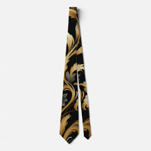 Gold, Black, and Grey Tie