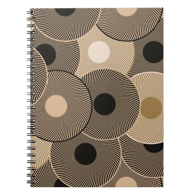 Gold Black Arc Wheels: Abstract Notebook (Front)