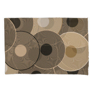 Gold Black Arc Wheels: Abstract Pillowcase