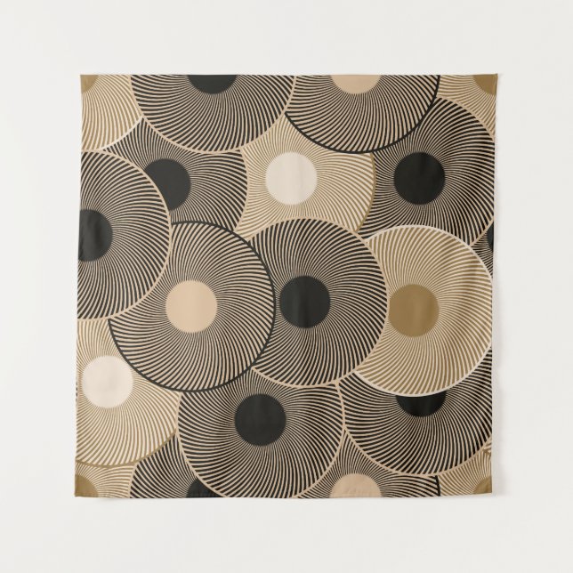 Gold Black Arc Wheels: Abstract Tapestry (Front)