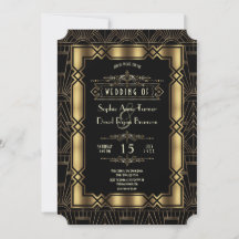 Gold Black Art Deco 1920s Style Wedding