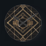 gold, black,art deco, metallic,pattern,vintage round clock<br><div class="desc">gold,  black, art deco,  metallic, vintage, chic, elegant, modern, trendy</div>