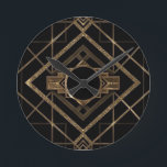 gold, black,art deco, metallic,pattern,vintage round clock<br><div class="desc">gold,  black, art deco,  metallic, vintage, chic, elegant, modern, trendy</div>