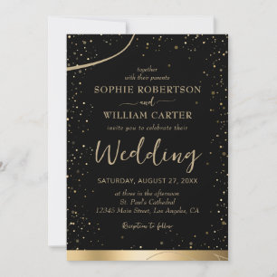 Gold & Black Beautiful Elegant Wedding Invitation