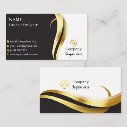 Gold & Black Business Cards 2 Pack of 100
