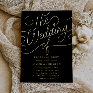 Gold Black Calligraphy Script Wedding 