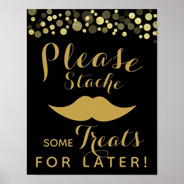 GOLD & BLACK candy bar, sweet bar, PARTY SIGn (Front)