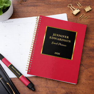 Gold black cardinal red professional business planner