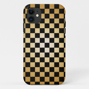 Gold & Black Chequered Grid iPhone 5 Case