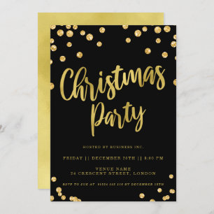 Gold Black Christmas Corporate Holiday Party Invitation