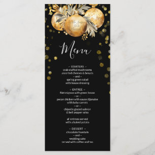 Gold Black Christmas Wedding Menu