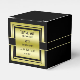 Gold & Black Class Men's Birthday Party Favour Box