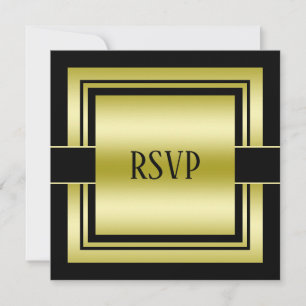 Gold & Black Class Men's Birthday RSVP