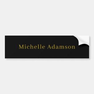 Gold & Black Color Professional Plain Modern Bumper Sticker