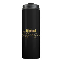 Gold black colour elegant modern minimalist name