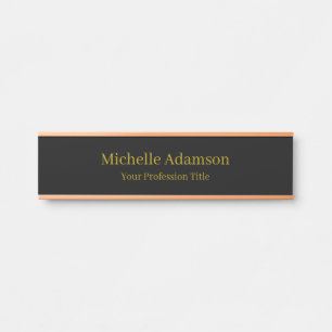 Gold & Black Colour Professional Plain Modern Door Sign