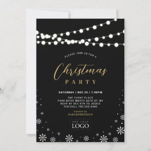 Gold & Black Company Christmas Holiday Party Invitation