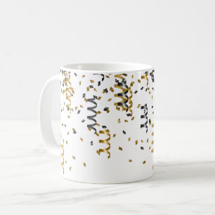 Gold Black Confetti Coffee Mug