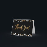 Gold Black confetti Customisable 70th Birthday Thank You Card<br><div class="desc">Express your gratitude with our "Gold Black Confetti Customisable 70th Birthday Thank You Card." This folded card is the perfect way to send a heartfelt thank you to your loved ones for making your 70th birthday celebration extra special. With its elegant and chic design, this card features printed gold and...</div>